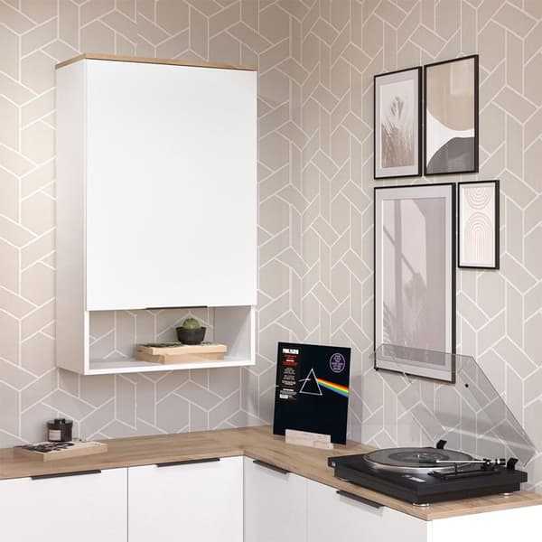 Sideboard Wido, 60x100cm med dörr, Vit/Sonoma, Vicco