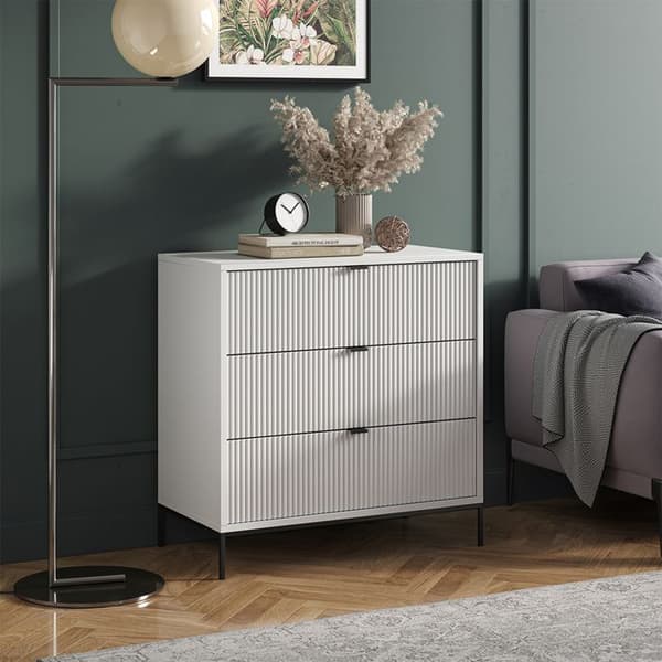 Eliza byrå, 42x81,2cm med 3 lådor, Vit, Vicco