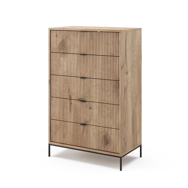 Eliza byrå, 76x120cm med 5 lådor, Viking Oak, Vicco