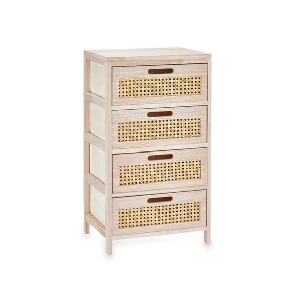 Lipasto Rattan Luonnollinen 40 x 73 x 29 cm 4 laatikkoa