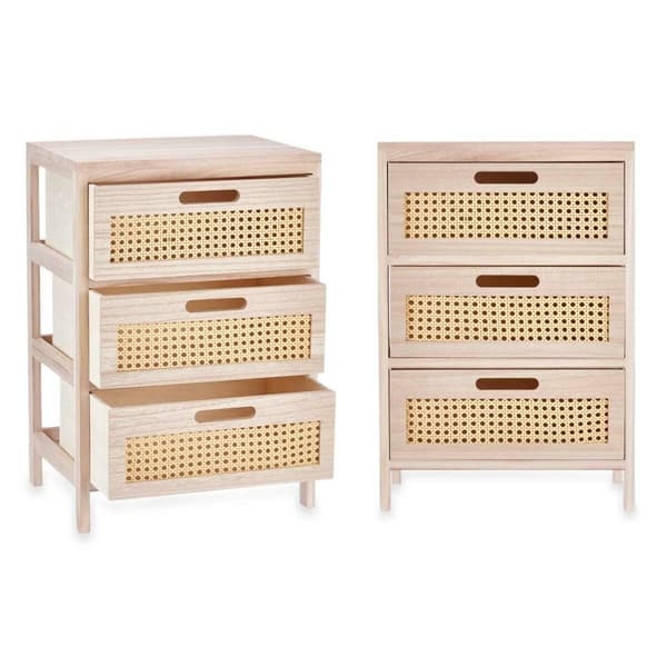 Kommode Rattan Natur 40 x 58 x 29 cm 2 skuffer