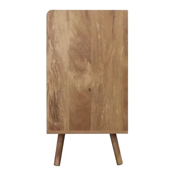 Commode 3 tiroirs avec façades en rotin naturel L80 cm - PALMO