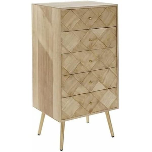 Lådenhet - DKD HOME DECOR - Ljusbrun metall - 3 lådor - 45 x 35 x 93 cm - Kontor