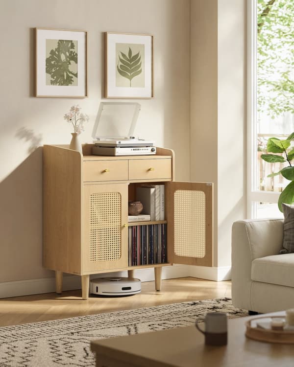 Rattan -ilmeen ovet, tammi beige