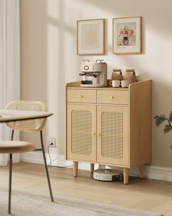 Rattan -ilmeen ovet, tammi beige