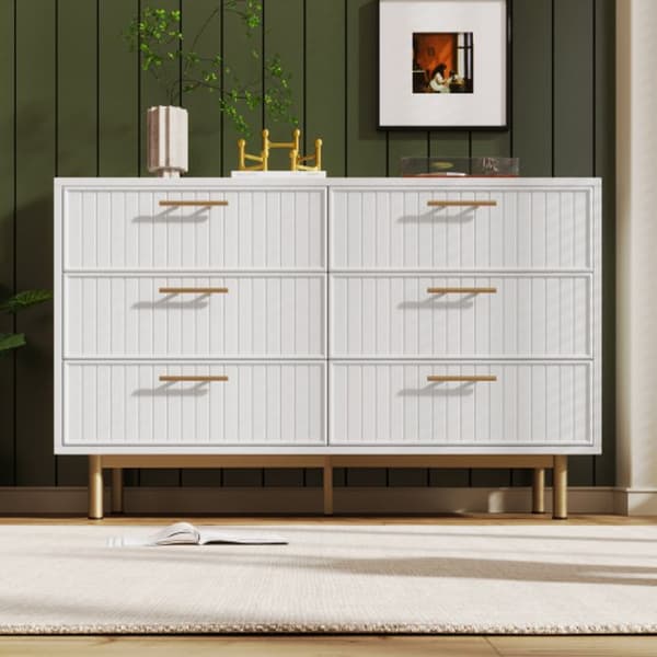 Byrå 6 byrå, vit Skänkar Hög skänk, vit -H75/B120/T40 cm.