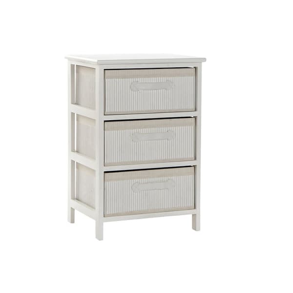 Kommode DKD Home Decor Hvid Bambus Paulonia træ 42 x 32 x 63 cm