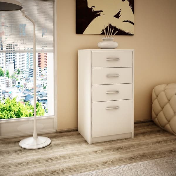 Lipastokaappi 45cm 4S VALKOINEN 4 laatikon hylly