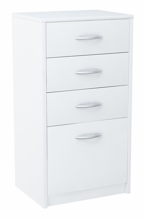 Lipastokaappi 45cm 4S VALKOINEN 4 laatikon hylly