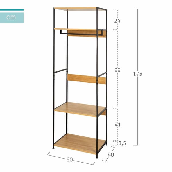 Skab Max Home Stål Melamin spånplade 60 x 175 x 40 cm