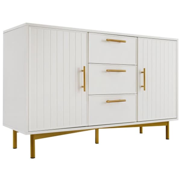 2-dörrars, 3-lådors byrå med justerbara luckor och hyllor, vit - H75/B120/T40 cm.
