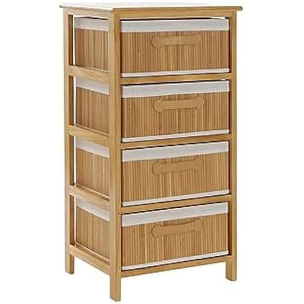 Kommod - DKD HOME DECOR - Flerfärgad - Bambus och paulownia trä - 42 x 32 x 81 cm - Litet komplementmöbel