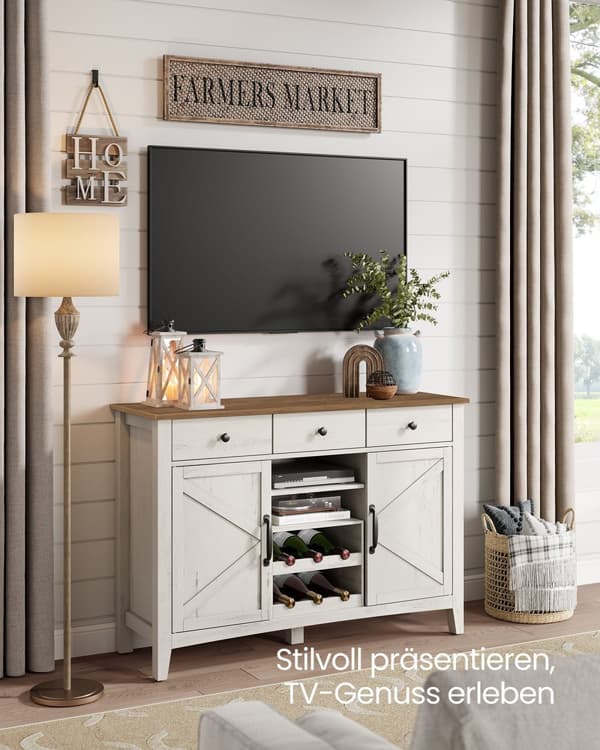 Køkkenskab, VASAGLE, 40x114.5x80 cm, Vintage Hvid-Honning Brun