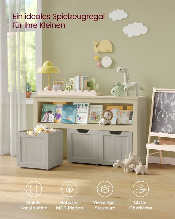 Børnereol, VASAGLE, 102x30x60 cm, Beige