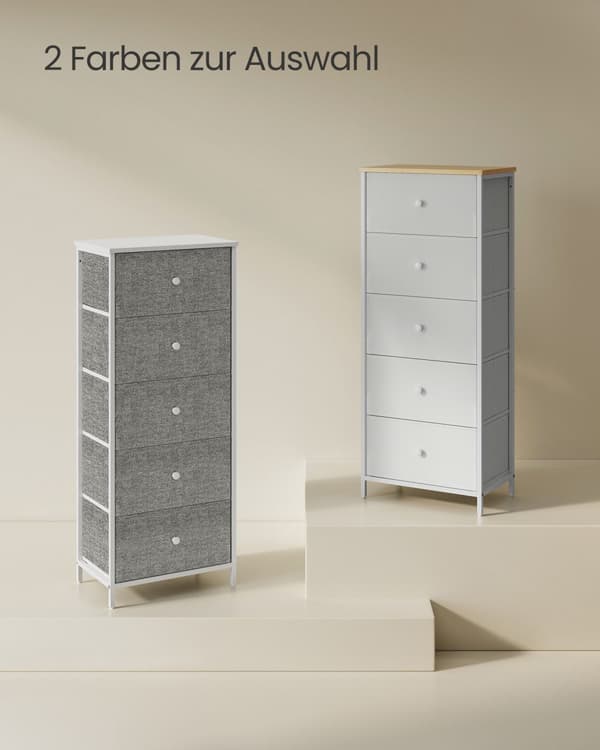 Kommod, SONGMICS, 29,8 x 45 x 112,3 cm, duvgrå-kräm vit.