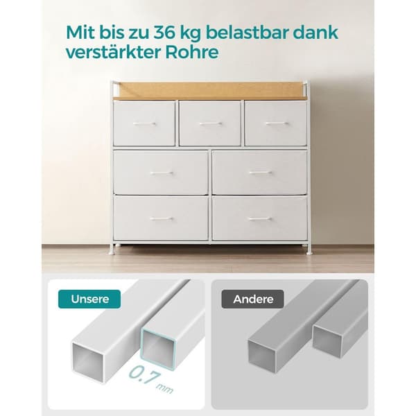 Kommode, LTS137B01, 98x85 cm, Hvid-Eg