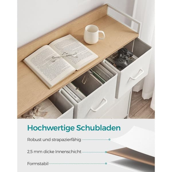 Kommode, LTS137B01, 98x85 cm, Hvid-Eg