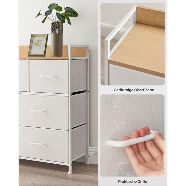 Kommode, LTS137B01, 98x85 cm, Hvid-Eg
