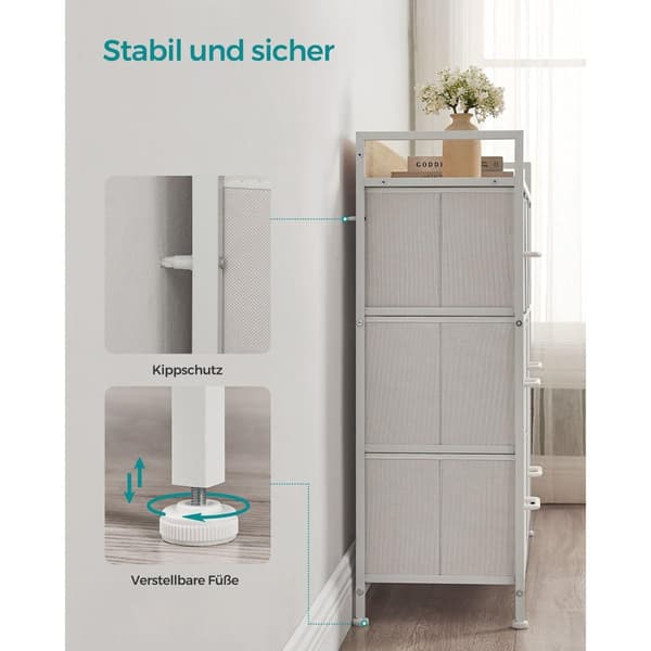 Kommode, LTS137B01, 98x85 cm, Hvid-Eg