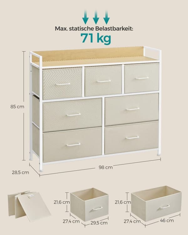 Skab, SONGMICS LTS137B01, 98x85 cm, Hvid