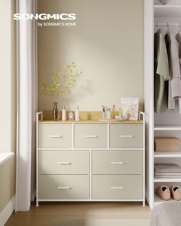 Skab, SONGMICS LTS137B01, 98x85 cm, Hvid