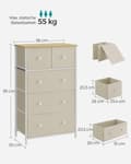 Miniatyrbillede 6 af 8: Kommode, SONGMICS, 30x56x93 cm, Gul
