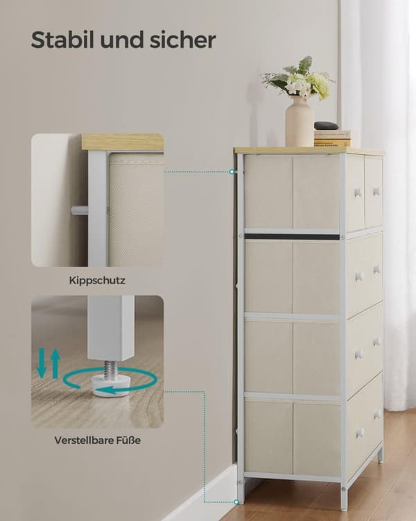 Kommode, SONGMICS, 30x56x93 cm, Gul