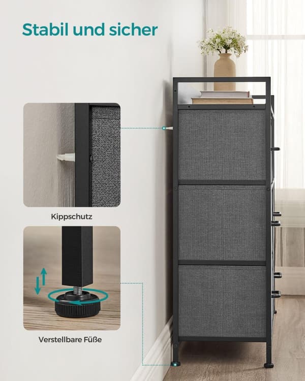 Kommode, SONGMICS, 98x28.5 cm, Grå