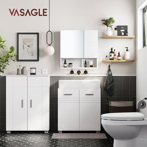 Sideboard, VASAGLE, 60x30x82 cm, Hvid