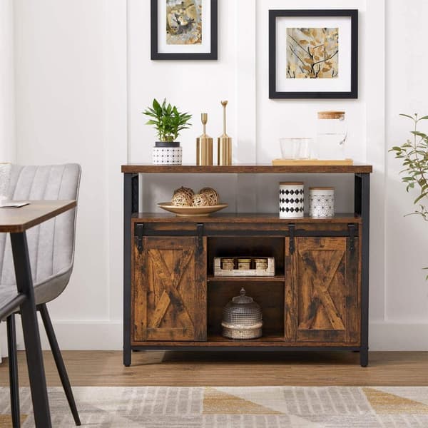 Sidobord, VASAGLE, 100x33 cm, Brun-Svart