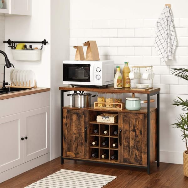 Sideboard, VASAGLE, 100x35x81 cm, Brun-Sort