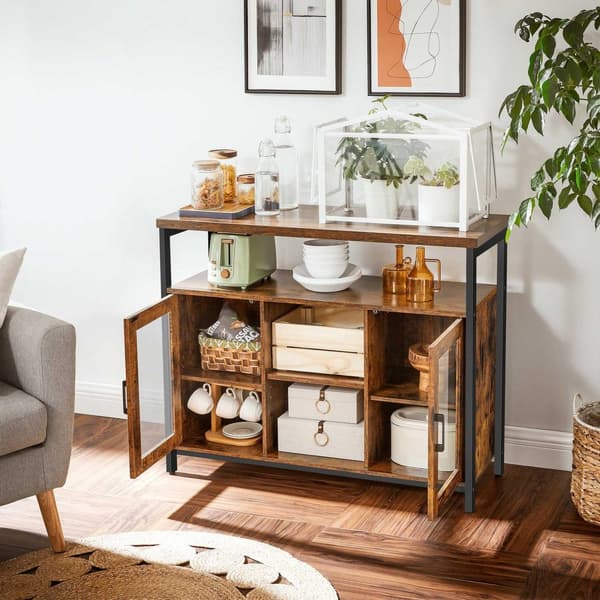 Sideboard, VASAGLE, 100x35x80 cm, Brun-Sort