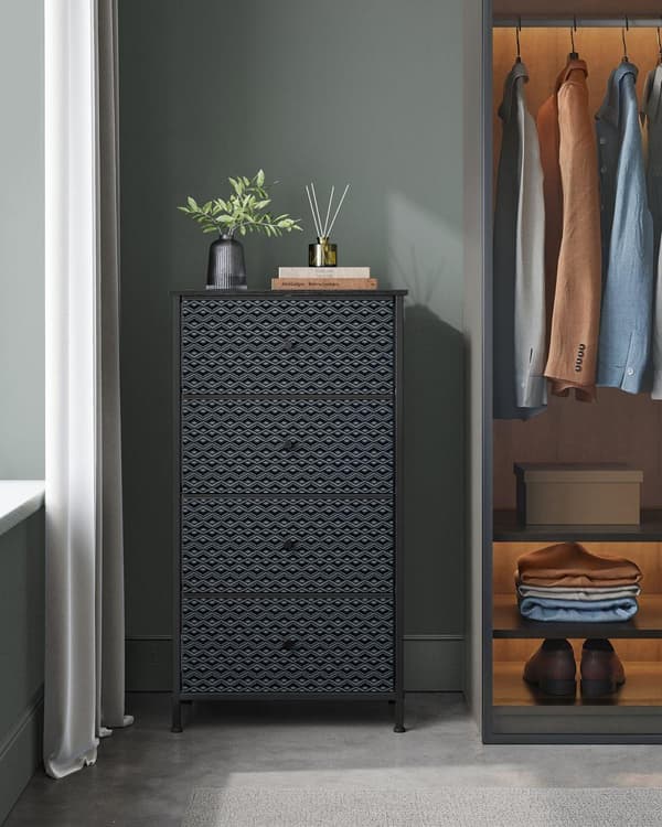 Byrå, SONGMICS LTS114B01, 30x51x99 cm, Svart