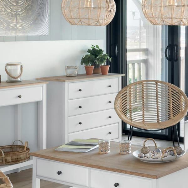 Kommod - ATMOSPHERA - Solen - 4 lådor - Essentiel - Trälook - Svart