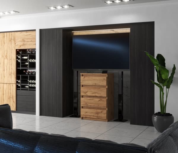 Lipasto Oak Wotan 60 CM 4S TV Kaappi Olohuoneen Makuuhuoneen kalusteet