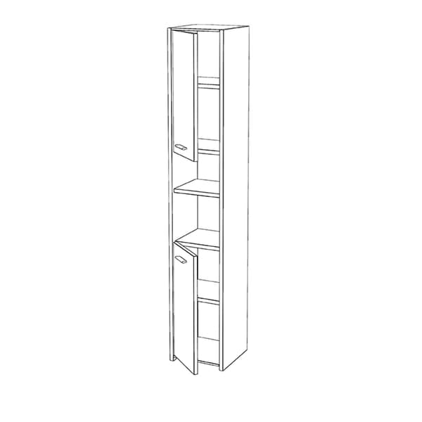 Kylpyhuonepylväs kiiltävä valkoinen 30 CM 6 hyllyä seisova kylpyhuonekaappi