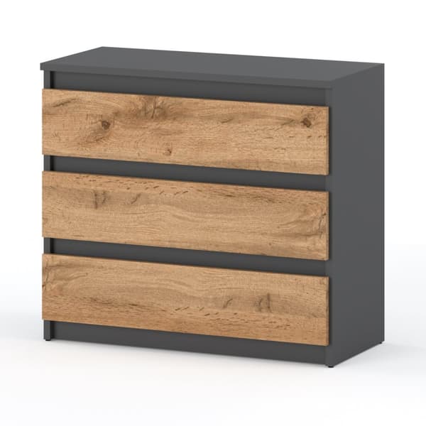 Kommode TV-skab 80CM 3S Grå Eg Wotan Loft Stuemøbel