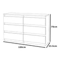 Miniatyrbild 7 av 11: Vit byrå 6 lådor 100 CM TV-skåp Vardagsrumsmöbler Sideboard Garderob