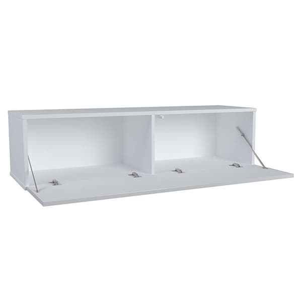 VÄGGHÄNGT TV-SKÅP, VIT GLANS, 140 CM
