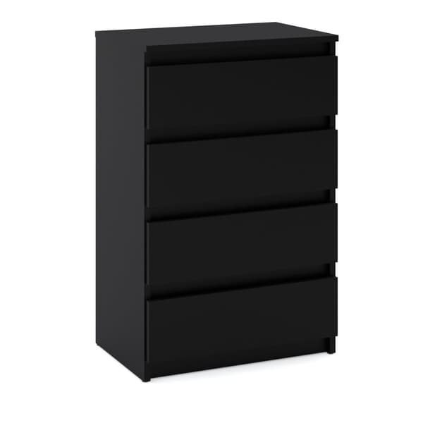Kommode Sort 60 CM 4 Skuffer TV Skab Skænk til Stue