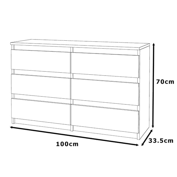 Wotan Vit Ek Byrå 100 CM TV-skåp Skänk Garderob Vardagsrum