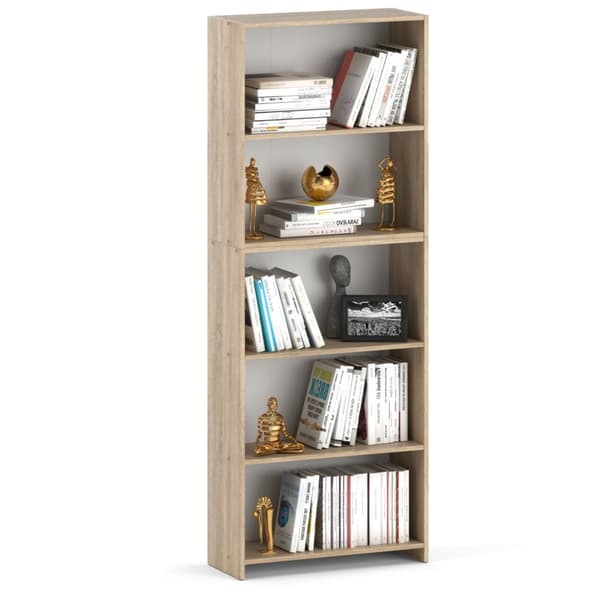 Kontorbogreol Sonoma Eg 70 CM 5 hylder Legetøj Træloft