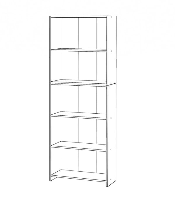 Kontorbogreol Sonoma Eg 70 CM 5 hylder Legetøj Træloft