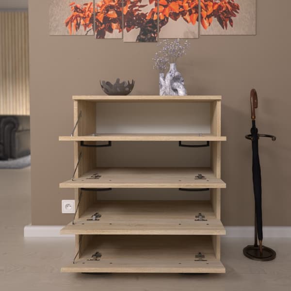 KENKÄKAAPPI SONOMA OAK 71x82,9x35 4 HYLLYLTÄ ILMAN ISTUImaa