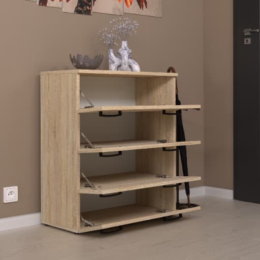 KENKÄKAAPPI SONOMA OAK 71x82,9x35 4 HYLLYLTÄ ILMAN ISTUImaa