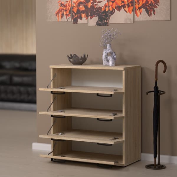 KENKÄKAAPPI SONOMA OAK 71x82,9x35 4 HYLLYLTÄ ILMAN ISTUImaa