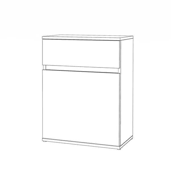 Lipasto Sonoma Oak LAATIKOKAPPIELLA 60cm MODERNI KAHVATON OLOHUONE MAAKUUHUONE