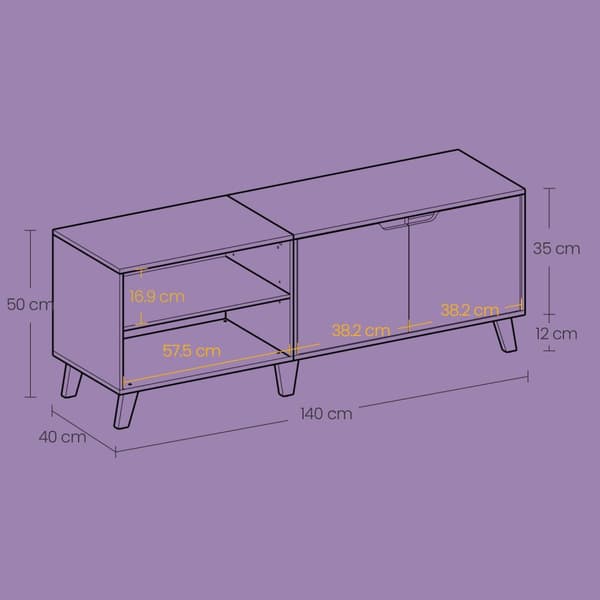 TV-möbler 140 cm-kabinett med 2 dörrar, modern design