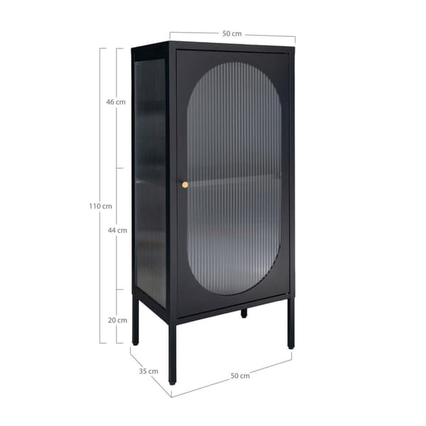 Skab, Adelaide Display, 50x35x110 cm, Sort