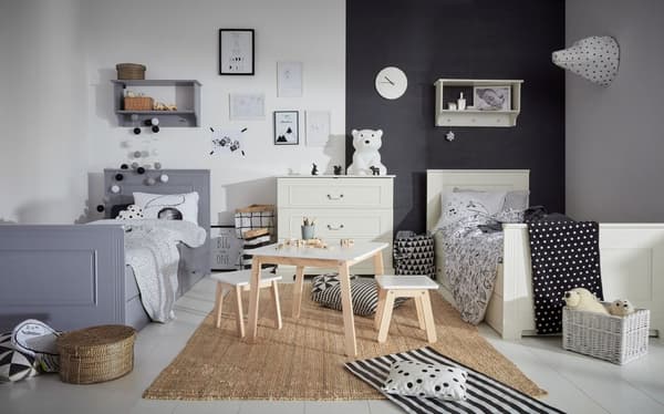 Förvaringsbyrå med 3 lådor och möjlighet att montera skötbord – Elegant vit eller neutral grå, Ines